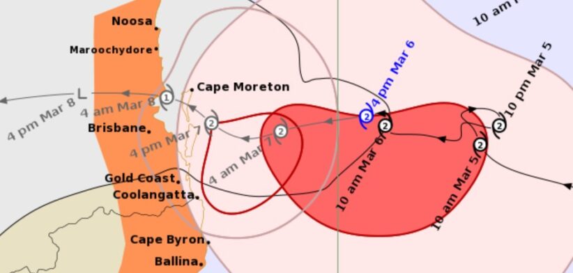 Cyclone track map