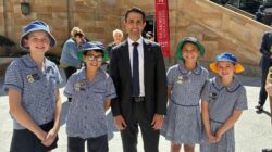 Queensland Premier David Crisafulli with students from St Williams Primary School, Grovely. | Newsreel