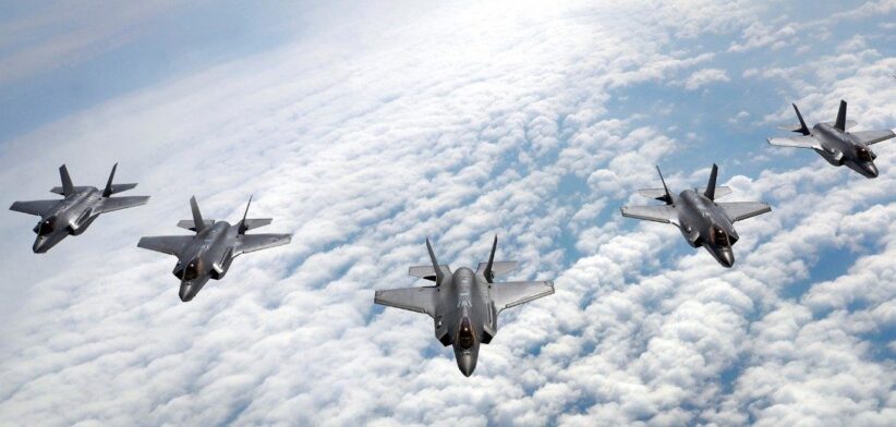 F35A flying in formation