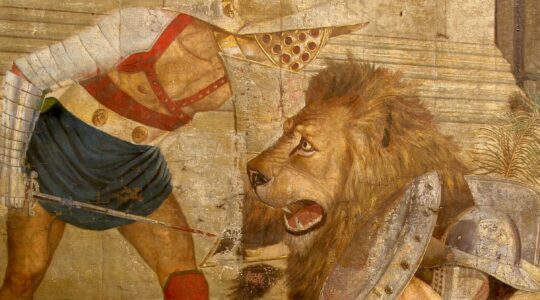 Lion and gladiator artwork. | Newsreel