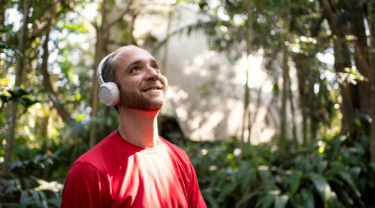 Person with autism listening to music
