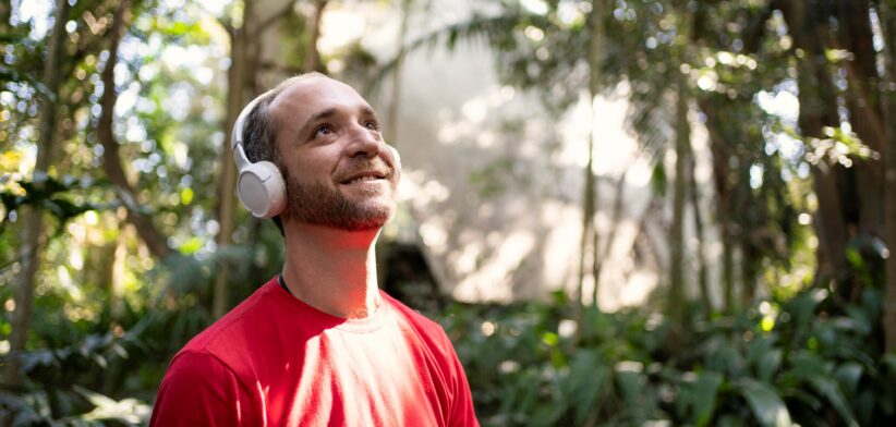Person with autism listening to music