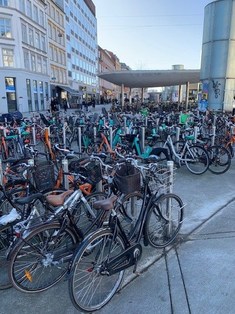 Bikes outside a railway station in Copenhagen - Newsreel