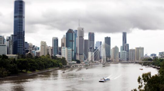 Gloomy Brisbane river. | Newsreel
