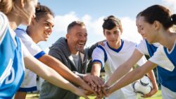 Soccer players and coach. | Newsreel