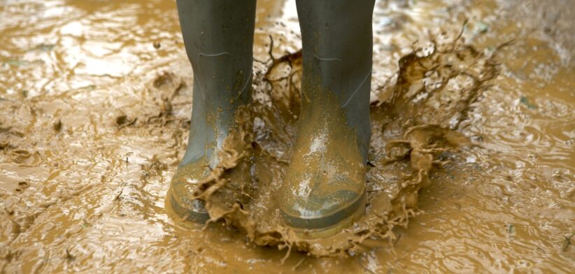 Wearing gumboots in mum. | Newsreel