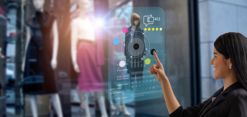 Woman using virtual fashion. | Newsreel