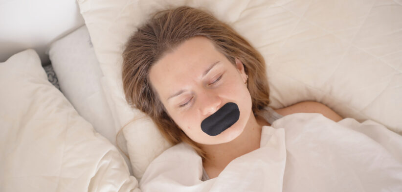 Tape over mouth technique to combat sleep issues