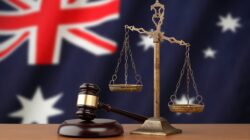 Legal symbols and Australian flag. | Newsreel