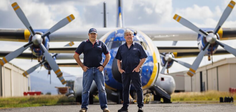 Helitak CEO Jason Schellaars and McDermott Aviation CEO John McDermott. | Newsreel