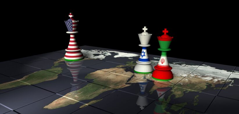 Chess pieces depicting the US, Israel and Iran. | Newsreel