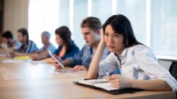 Woman bored at meeting. | Newsreel
