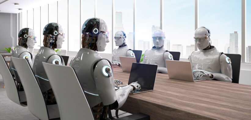 Robot boardroom. | Newsreel