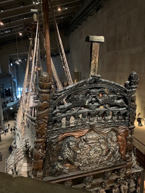 A back view of the Vasa ship in Stockholm - Newsreel