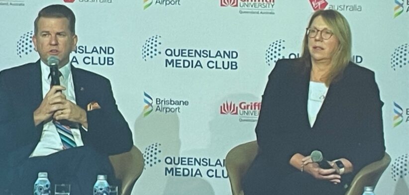 Deputy Premier Jarrod Bleijie and Federal Infrastructure Minister Catherne King,.