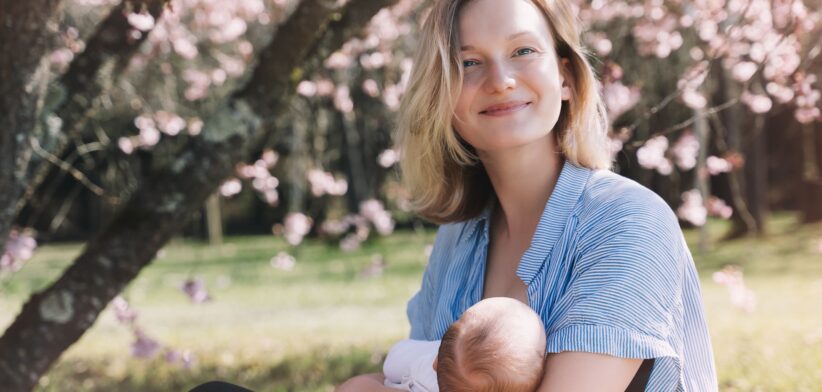 Woman breast feeding. | Newsreel