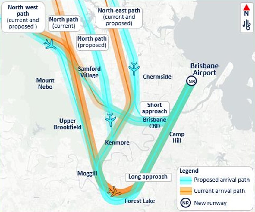 FP 1.2 Arrivals over land from the north and west to the new runway