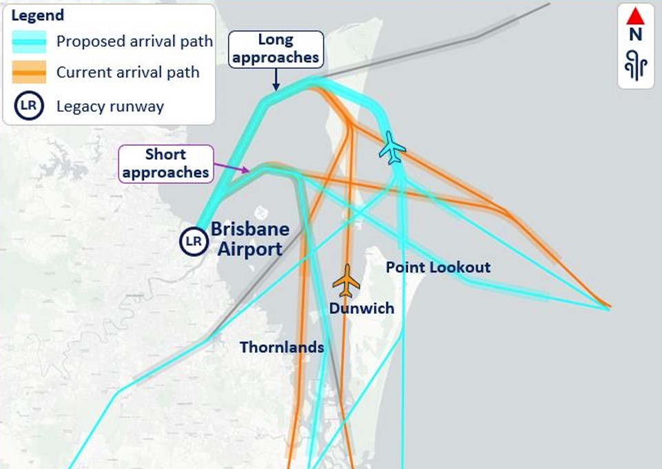 FP 2.2 Arrivals over water from the south and east to the legacy runway