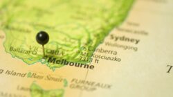 Melbourne pinned on a map. | Newsreel