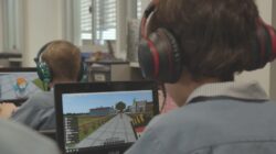 Students playing Minecraft. | Newsreel