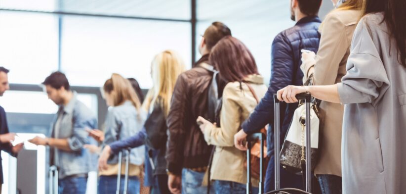 People boarding a plane