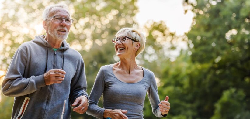 Elderly couple jogging. | Newsreel