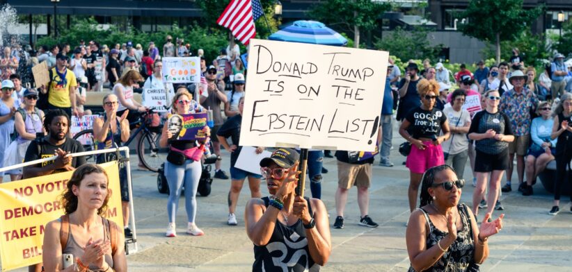 Trump Epstein protesters. | Newsreel
