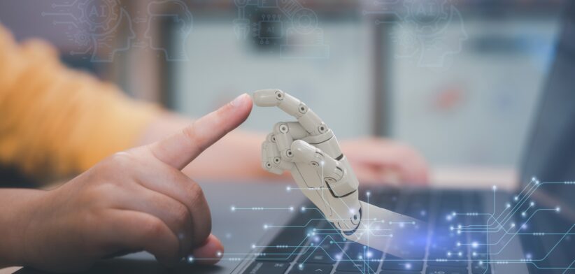 Robot and human fingers touching. | Newsreel