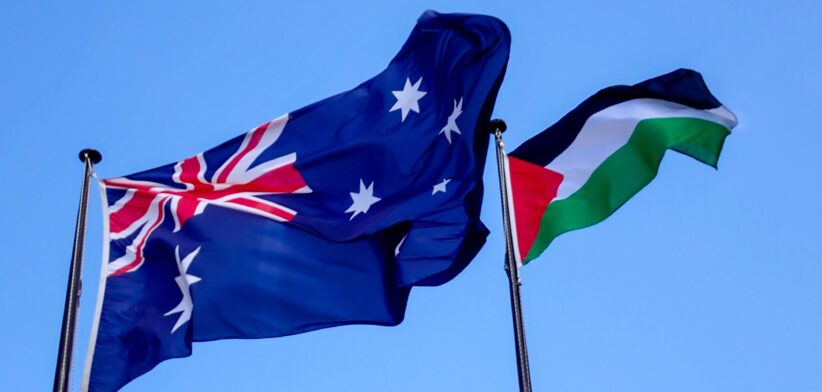 Australia and Palestine flags. | Newsreel