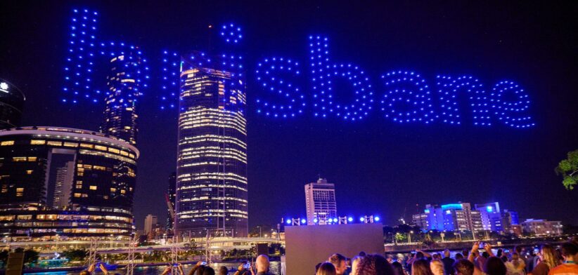 Drones spell out Brisbane. | Newsreel