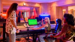 Music recording studio. | Newsreel