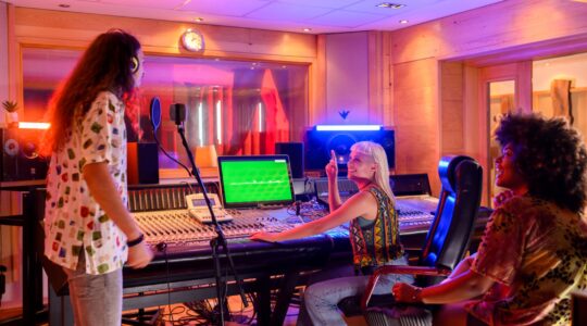 Music recording studio. | Newsreel