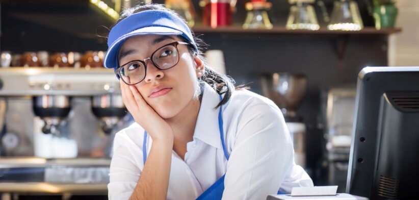 Bored cafe worker. | Newsreel