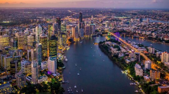 Brisbane and the Brisbane River, Queensland, Australia.