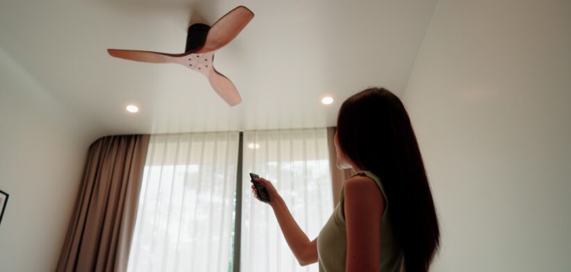 Woman using ceiling fans. | Newsreel
