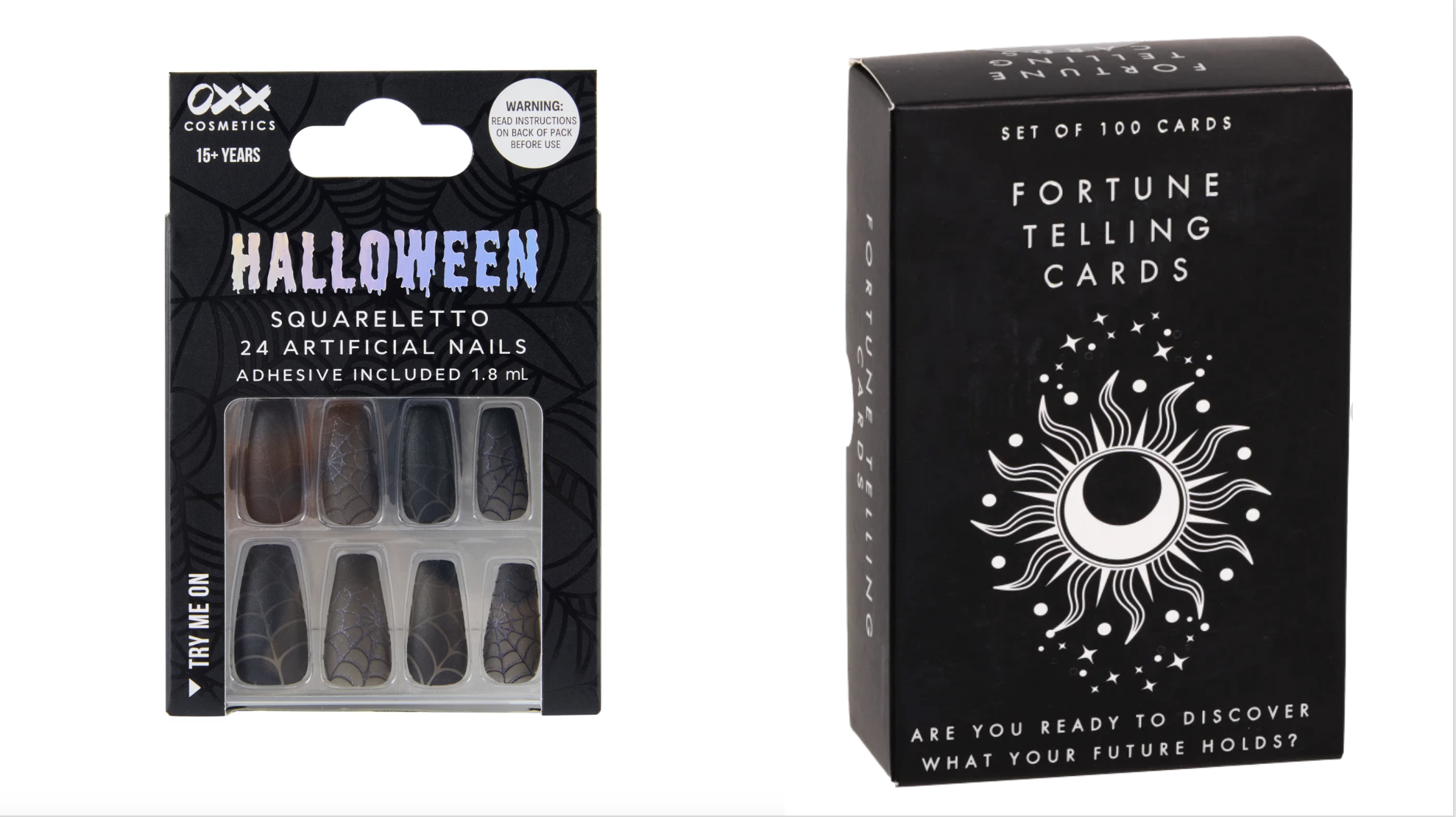 Fortune cards and halloween nails
