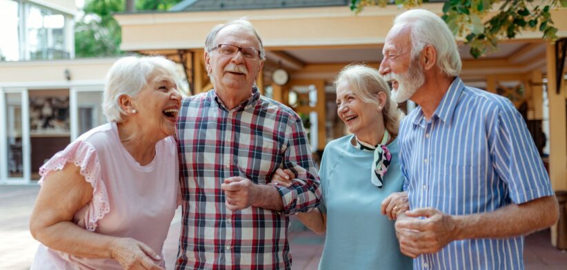 Two couples in a retirement village. | Newsreel