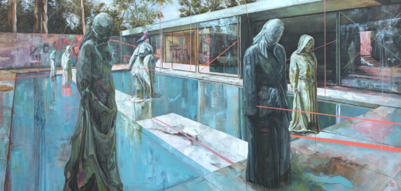 David Wells painting Dream house with a galah. | Newsreel