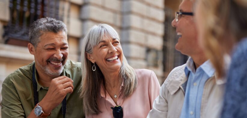 Friends laughing. | Newsreel