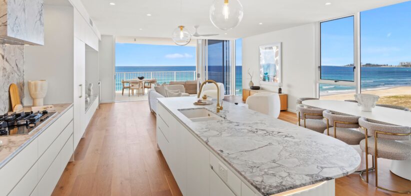 A beachfront penthouse at 309 Golden Four Drive Bilinga goes to Auction on October 17.