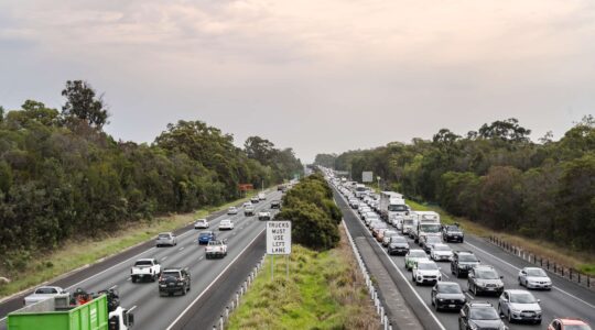 Bruce Highway traffic. Newsreel