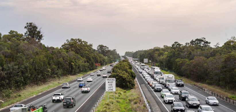Bruce Highway traffic. Newsreel