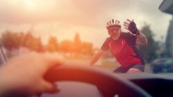Cyclist and car. | Newsreel