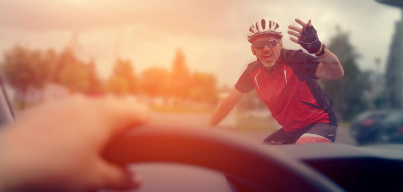 Cyclist and car. | Newsreel