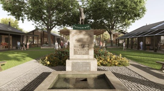 Dog on the Tucker Box Kiosk and Farm Shop. | Newsreel