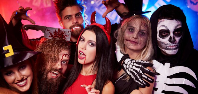 Adults dressed up for Halloween. | Newsreel