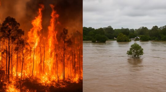 Fire and flood. | Newsreel