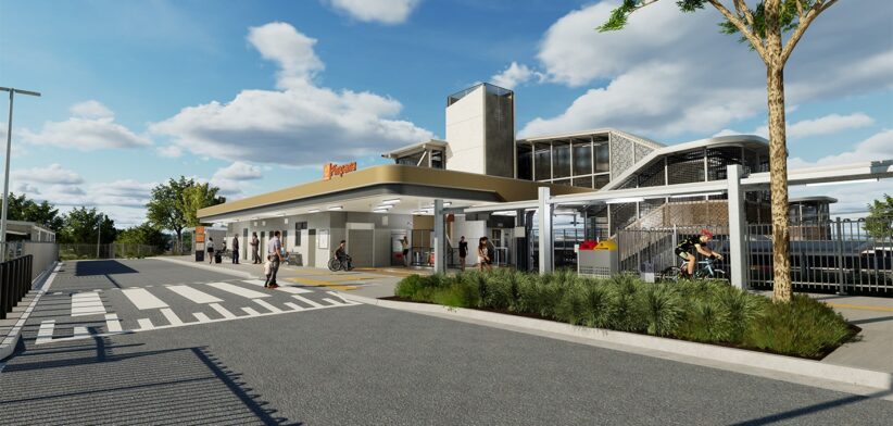 Artist's impression of Pimpama train station.