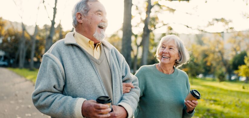 Old couple on a walk. | Newsreel