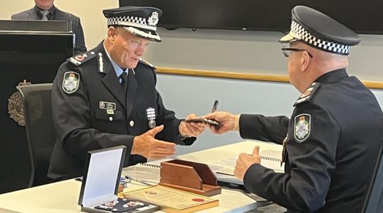 Queensland’s new Deputy Commissioner of Regional Operations John Tims during his swearing in ceremony - Newsreel